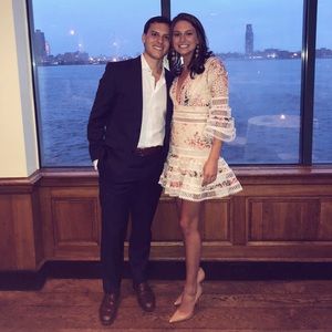 Laelia Diamond Flutter Eyelet V-Neck Mini Dress